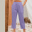 Calça feminina de linho e algodão, pernas largas, cintura alta e elástico. 4
