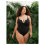 Women's Black V-Neck One-Piece Swimsuit with Wire Support 1