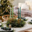 Set di 4 candele affusolate a filo lungo, verdi e multicolore. 4