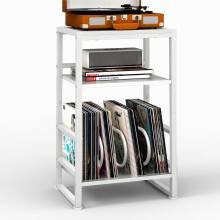 Vinyl Record Player Stand Rustic Brown 3-Tier