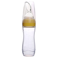 Silicone Squeeze Feeding Spoon Yellow 120ml
