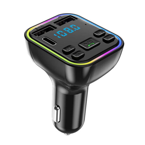 Bluetooth 5.0 FM transmitter with dual USB charger and