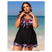 Women's Plus Size Tropical Print Tankini Swimwear Two Piece