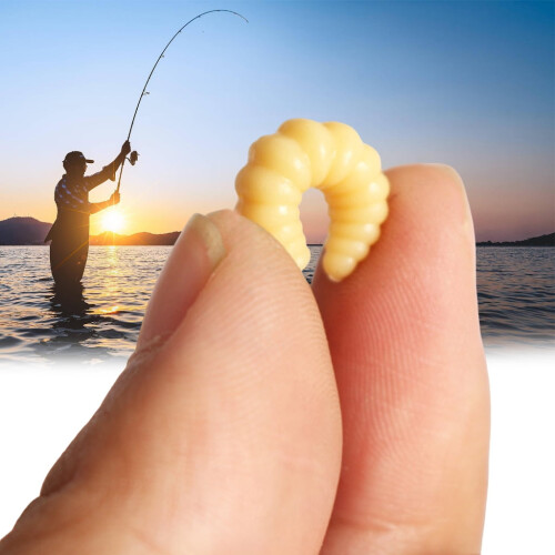 Bread Soft Fishing Lures Artificial Maggots 50 pcs 1