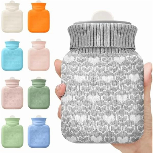 Mini Hot Water Bottle Silicone 320ml with Cover