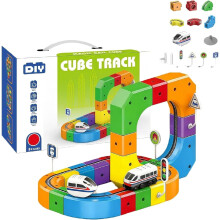 3D train set flexible rail building kit 51 pieces