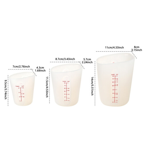 Backmessbecher-Set aus Silikon, 3-teilig, stapelbar 2