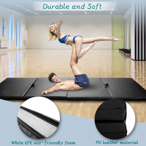 Folding Gymnastics Mat Black 4 ft x 8 ft x 2 in 2