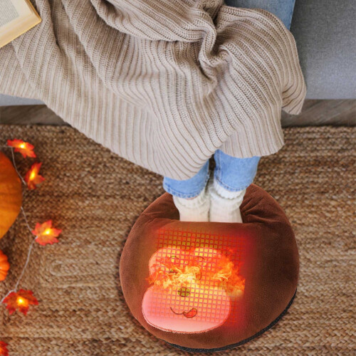 USB Foot Warmer Electric Heated Slippers 1 Pair 2