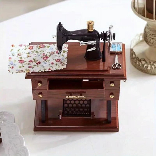 Vintage Sewing Machine Music Box Home Decor 1 Count