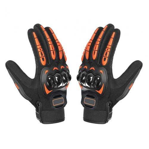 Motorcycle Gloves Touch Screen XXL Orange 2