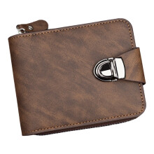 PU Leather Men's Wallet with Zipper RFID Blocking 12 Card