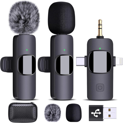 Cordless lavalier mic for camera omnidirectional clip 1