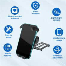 For - C-Class W204 2011-2013 Aluminum Alloy Car Center Air Vent Mobile Phone Holder Accessories Black