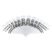 Ear Stretching Kit Acrylic Tapers and Plugs 14G-00G 50