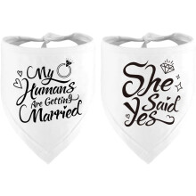 Engagement Gift, My Humans are Getting Married Dog Bandana, Wedding Photo Prop, Pet Scarf, Dog Engagement Announcement, Pet Accessories (White)