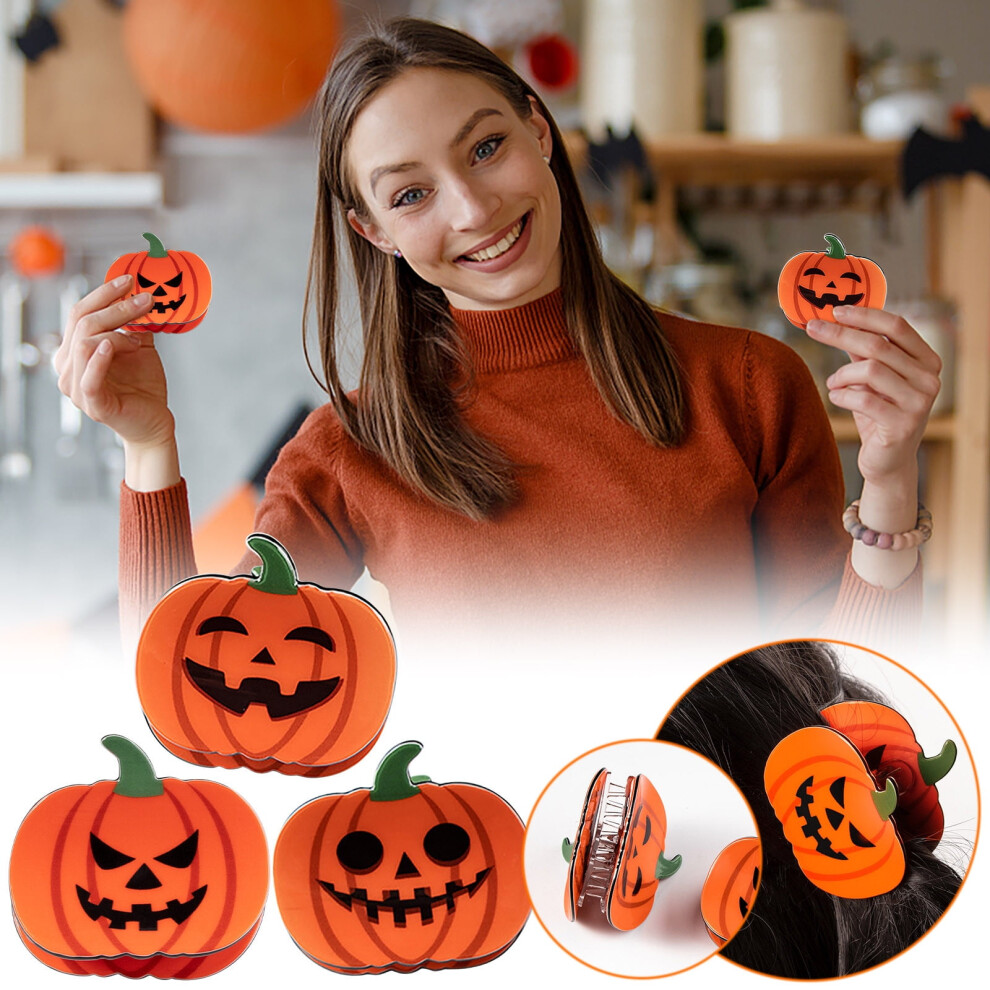 Halloween hair clip acrylic pumpkin claw for women