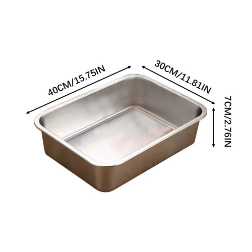 Stainless Steel Cat Litter Box 40x30cm