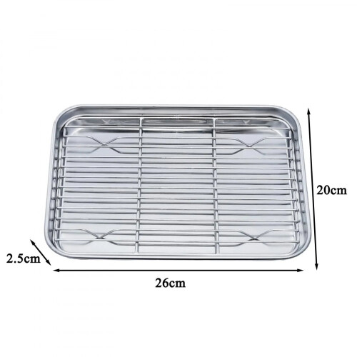 Stainless Steel Baking Tray with Removable Rack Set
