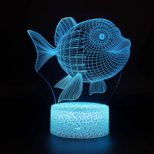 3D-Stimmungslampe mit dickem Fisch, LED-Nachtlicht, USB-betrieben