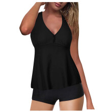 Damen-Tankini-Top mit Print, Trägern und Racerback-Ausschnitt, Größen S-XXXL