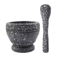 Mortar and Pestle Set with Guacamole Bowl – Crusher for Spices, Herbs, Salsa, Pesto – Gray, compatible with Mexican recipes