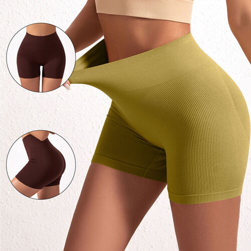Damen-Radlerhose mit hohem Bund, einfarbig, elastisch 1