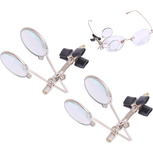 Loupe de bijoutier Steampunk à clip, ensemble de 2 pièces
