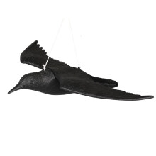 Kraaienlokvogel, zwart gevederd, staand ravenbeeldje, 1 stuk
