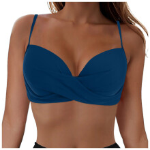Top de bikini con aros para mujer, con relleno y efecto push-up, de una pieza.