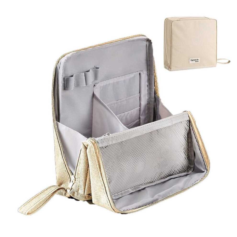 Waterproof Standing Makeup Bag with 8 Compartments