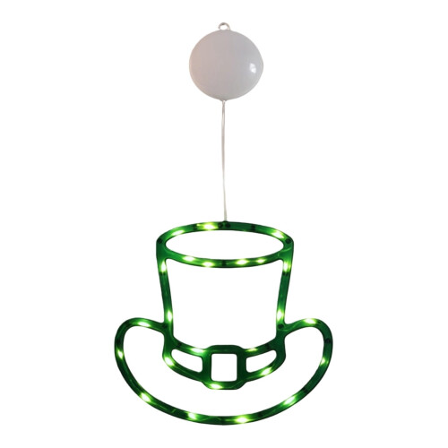St. Patrick's Day LED Window Lights Green Top Hat 12 pcs