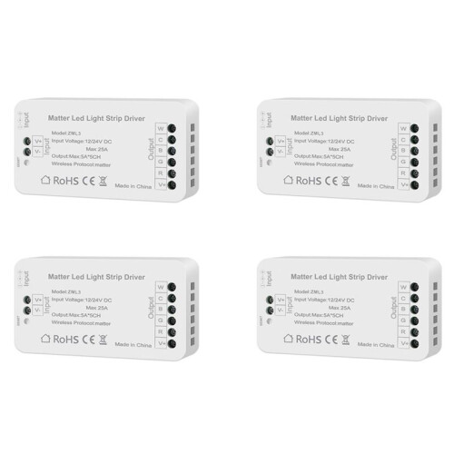 4X Matter Wifi LED Strip Light Controller RGBCW Controller LED Strip Bixb/Siri/per  Home/per Supporto Controllo Alexa