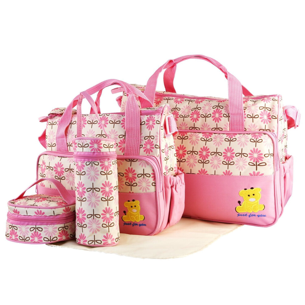 Baby Diaper Bag Set with Changing Pad and Insulated Pockets
