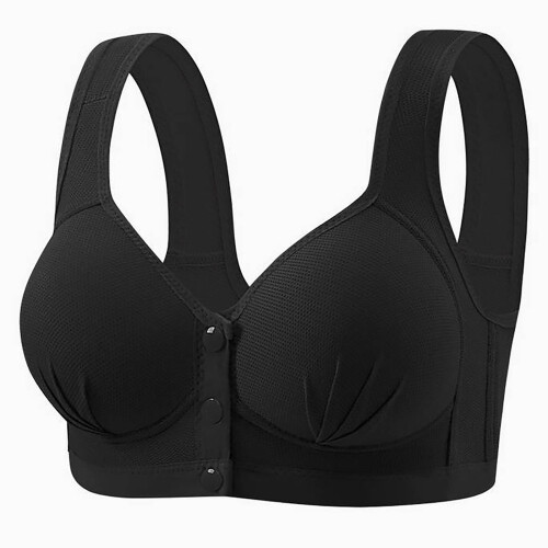 Women's plus size front-closure nursing bra mesh breathable 1