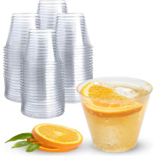 9oz Gold Rimmed Disposable Plastic Wine Cups for Charcuterie, Weddings, Parties – Compatible with Champagne, Martini, Mocktails