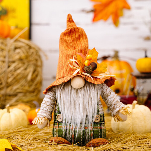 Handmade Felt Fall Gnome Ornament Autumn Swedish Tomte 1
