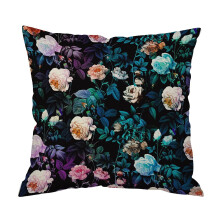 Watercolor Flowers Pillow Cover Cotton Linen 18x18 Inch
