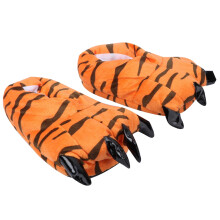 Plush Indoor Shoes Orange Anti-Skid Sole 1 Pair