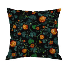 Floral Cotton Linen Pillow Cover 18x18 Inches