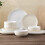 Ceramic Dinnerware Set Modern White for 4 People 12 Pieces 1
