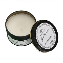 Soy Wax Blend Travel Candle Tin Dark Ebony Wood Douglas Fir