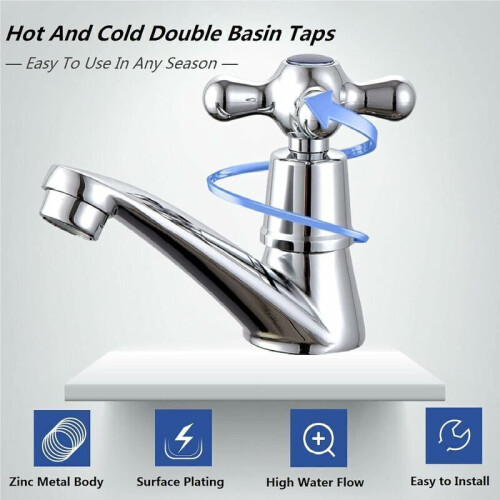 Bathroom Sink Faucet Pair Hot and Cold 1
