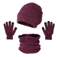 Winter Warm 3-Piece Hat, Scarf & Gloves Set for Men/Women – Solid Color, Cozy for Cold Weather & Outdoor Activities
