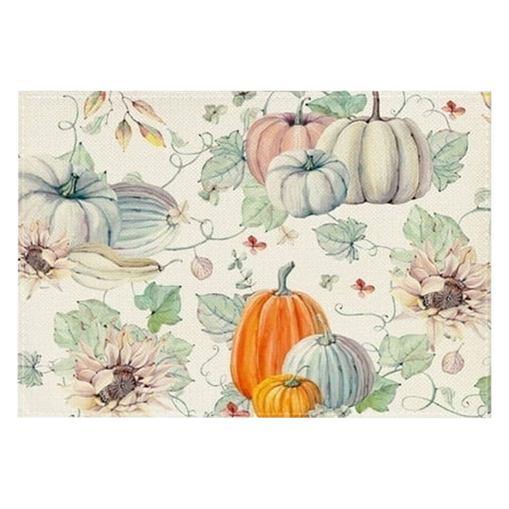 Thanksgiving placemats 12x18 inch pumpkin maple leaf
