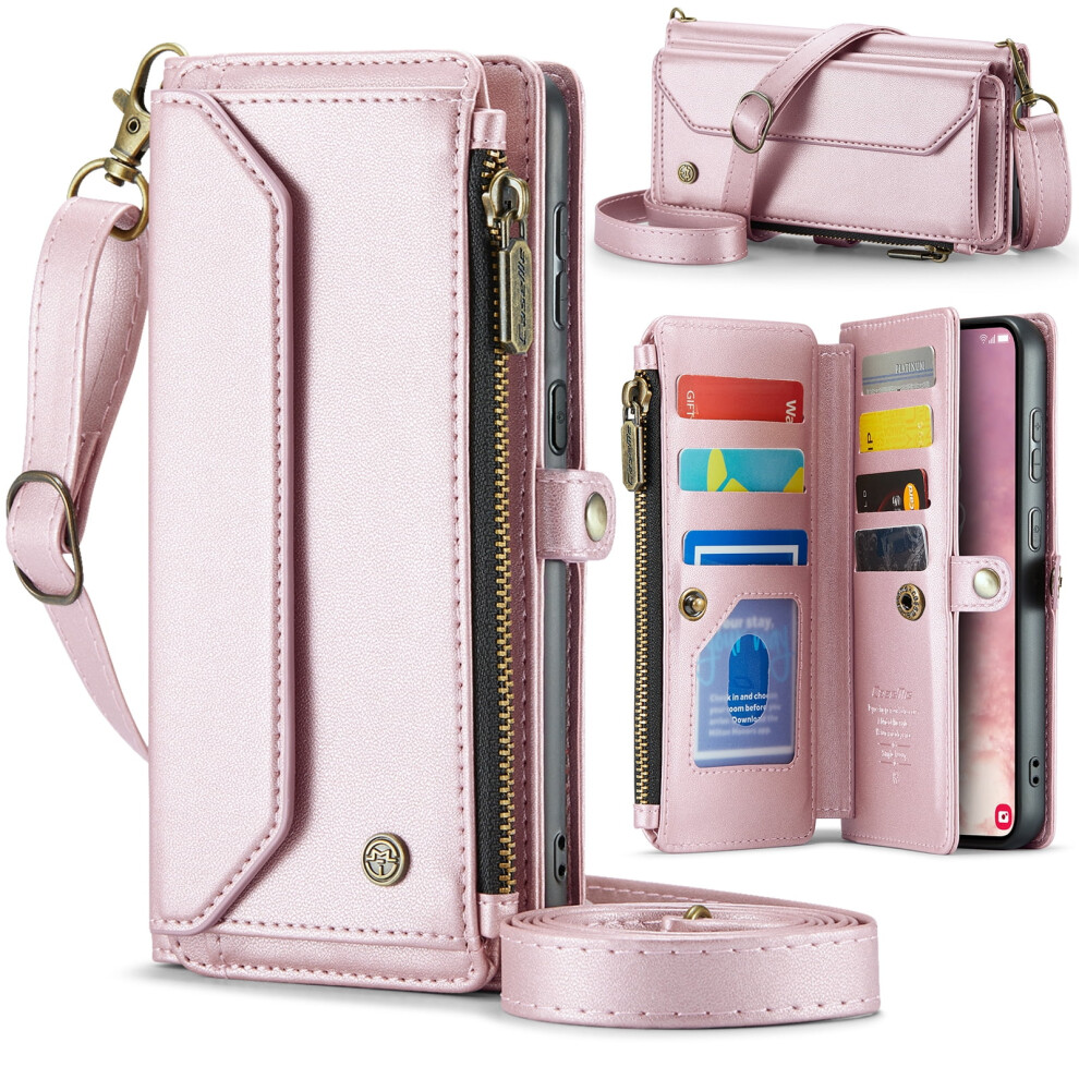 Crossbody Wallet Case For Samsung Galaxy S24 Fe 5G Pink 9066521563159