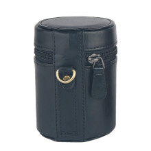 Leather Lens Case with Zipper, Portable & Shockproof Pouch for Camera Lenses – Compatible with DSLR Lenses