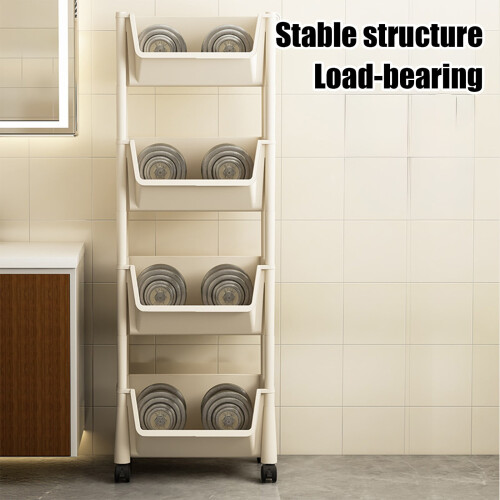 Kitchen Storage Cart 4-Tier with Wheels 37.4x11.8x7.87 in 2