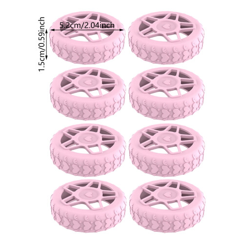 Ensemble de 8 protections de roues de valise en silicone 1