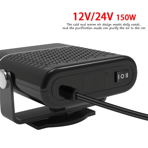 12V sort bærbar bilvarmer defroster 1000W 2
